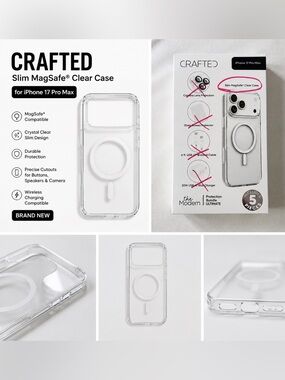 Crafted Slim MagSafe Clear Case for iPhone 17 Pro Max – Brand New